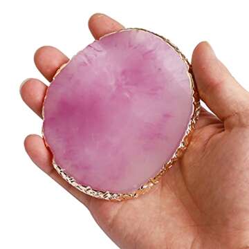 2 Pcs Resin Nail Art Palette, Nail Art Painting Palettes Gold Edge Nail Holder Nail Art Display Board