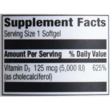 Amazon Elements Vitamin D3 5000 IU 180 Softgels