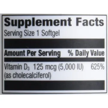 Amazon Elements Vitamin D3 5000 IU 180 Softgels