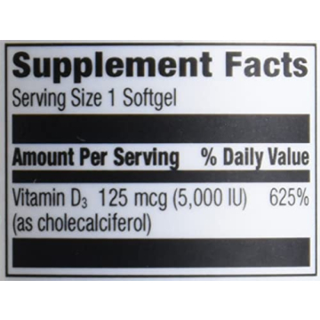 Amazon Elements Vitamin D3 5000 IU 180 Softgels