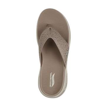 Skechers Women's Flip-Flop, Taupe, 7