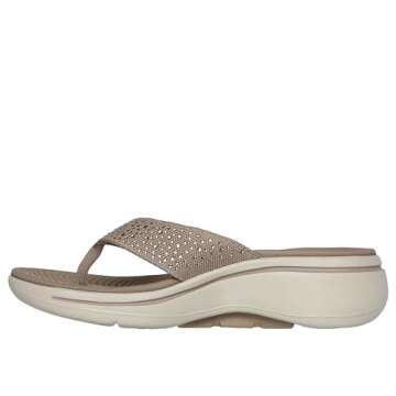 Skechers Women's Flip-Flop, Taupe, 7