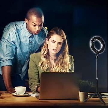 Whellen Video Conference Lighting Kit with Tripod Stand, Ring Light for Monitor Clip On Laptop, 6.3'' LED Video Light for Distance Learning, Zoom Meeting Lighting, Remote Working, Video Recording and Live Streaming, Computer Video Conferencing