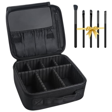 DISEN Makeup Bag Organizer for Travel with Adjustable Dividers