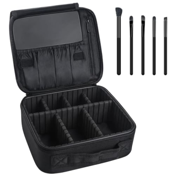 DISEN Makeup Bag Organizer for Travel with Adjustable Dividers