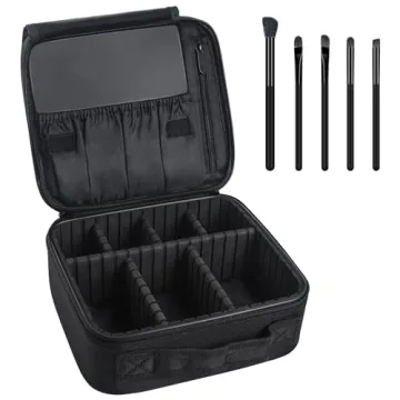 DISEN Makeup Bag Organizer for Travel with Adjustable Dividers