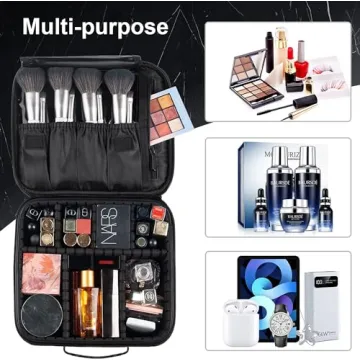 DISEN Makeup Bag Organizer for Travel with Adjustable Dividers