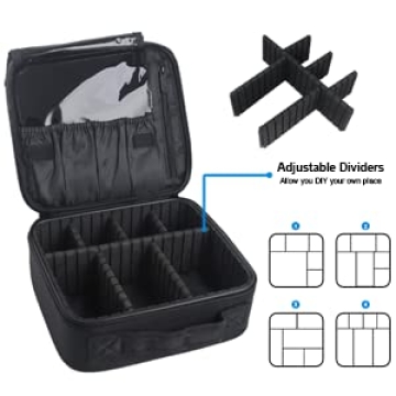 DISEN Makeup Bag Organizer for Travel with Adjustable Dividers