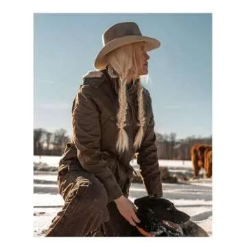 OUTBACK TRADING Women's 2864 Woodbury Vintage Canyonland Outdoor Casual Water Resistant Jacket with Removable Hood, Brown, 3X