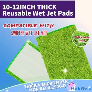 Eco-Friendly Reusable Mop Pads Compatible with Swiffer Wet Jet