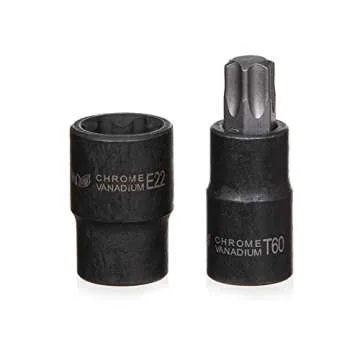 Torx Bit Socket Set (25 Piece Set - Torx and External Socket Set) 1/4", 3/8", and 1/2" Drive - 13 Star Socket Bits & 12 Female E Torx Sockets - Professional Grade Auto & Motorcycle Mechanic Socket Set