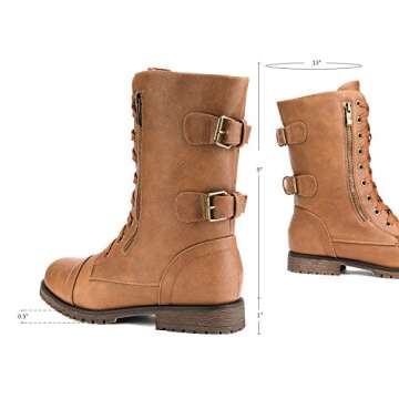 DREAM PAIRS Women's Combat Boots with Wallet Pocket