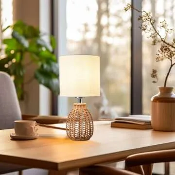 KUNJOULAM Rattan Lamp - Stylish Bohemian Design