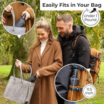 TUMELLA Strongest Windproof Travel Umbrella (Compact, Superior & Beautiful)