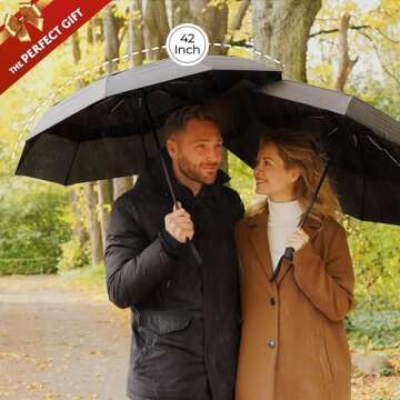 TUMELLA Strongest Windproof Travel Umbrella for All Weather