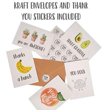 VNS Creations 40 Pack Funny Thank You Cards with Envelopes & Stickers - Employee Appreciation - Funn...