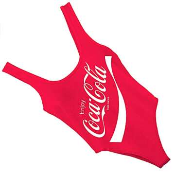 Coca-Cola Ladies Fashion Shirt - Coke Classic Logo Bodysuit (Bodysuit Red, X-Large)