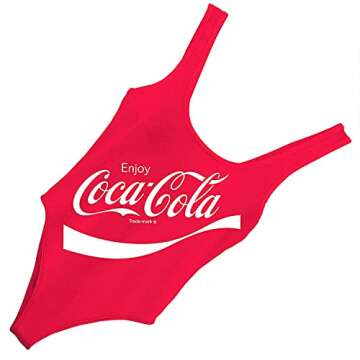 Coca-Cola Ladies Fashion Shirt - Coke Classic Logo Bodysuit (Bodysuit Red, X-Large)