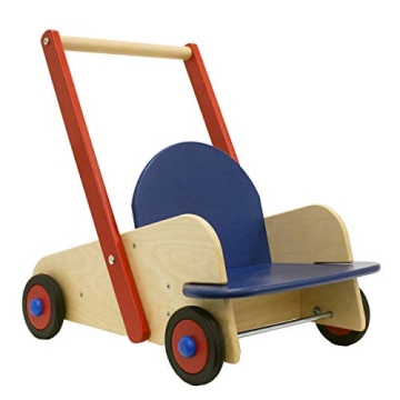 HABA Walker Wagon - Wooden Baby Push Walker, Sit to Stand Walker for Baby Learning to Walk, Push Toy...