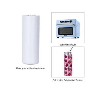 PYD Life Sublimation Blank Glitter Skinny Tumbler Pink 20 OZ Straight Stainless Steel Coffee Cups with Lid and Metal Straw for Tumbler Heat Press Sublimation Oven Printing 4 Pack