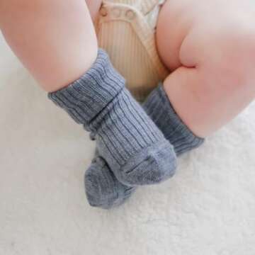 Woolino Wool Baby Socks - Merino Wool for Comfort and Warmth (Pack of 3)