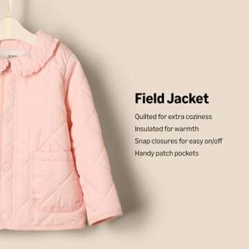 Stylish Baby Girls' Midweight Field Jacket in Pink