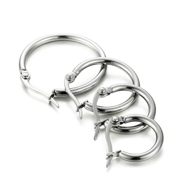 ORAZIO 4 Pairs Hoop Earrings Set for Women 10MM-20MM