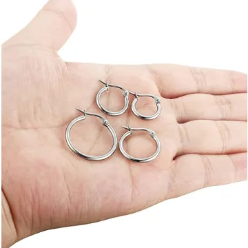 ORAZIO 4 Pairs Hoop Earrings Set for Women 10MM-20MM