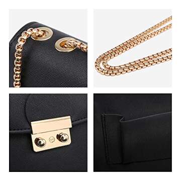 Dasein Women Small Crossbody Bag Designer Evening Bag Clutch Purse Handbag for Wedding/Prom/Party with Double Chain Strap