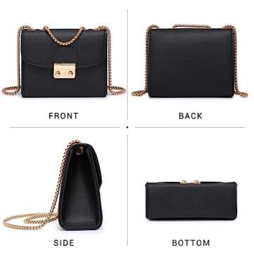 Dasein Women Small Crossbody Bag Designer Evening Bag Clutch Purse Handbag for Wedding/Prom/Party with Double Chain Strap