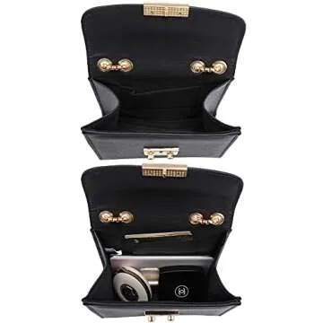 Dasein Women Small Crossbody Bag Designer Evening Bag Clutch Purse Handbag for Wedding/Prom/Party with Double Chain Strap