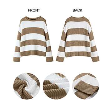 Stylish Oversized Striped Color Block Sweater for Women