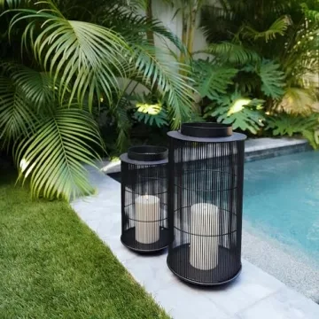 Stylish Lamplust Outdoor Lantern with Timer and Batteries