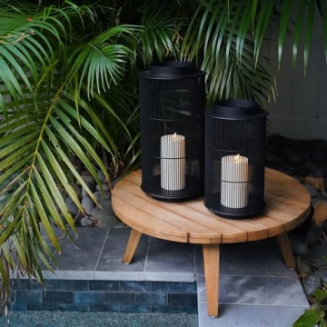 Stylish Lamplust Outdoor Lantern with Timer and Batteries