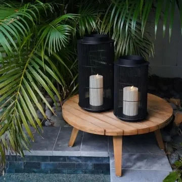 Stylish Lamplust Outdoor Lantern with Timer and Batteries
