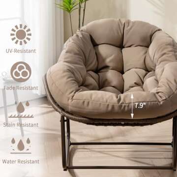 Villeston Outdoor Papasan Rocking Chair for Ultimate Comfort