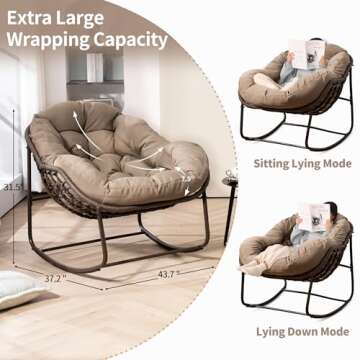 Villeston Outdoor Papasan Rocking Chair for Ultimate Comfort