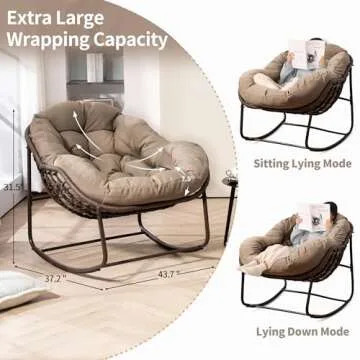Villeston Outdoor Papasan Rocking Chair for Ultimate Comfort