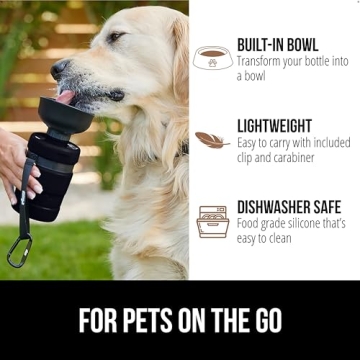 Gorilla Grip Portable Dog Water Bottle 20 oz Leak Proof