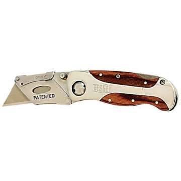 BESSEY Quick-Change Utility Knife with Wood Grain Handle
