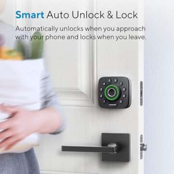 ULTRALOQ U-Bolt Pro Smart Lock with WiFi Bridge, 7-in-1 Fingerprint Keyless Entry Door Lock with App Remote Control, Backlit Keypad, Auto Unlock, Voice Control with Alexa and Google, IP65 Waterproof