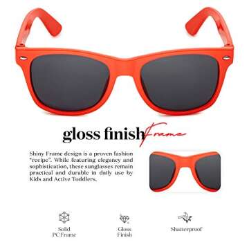 Retro Rewind Iconic Kids Sunglasses for Boys Girls - Shatterproof UV400 Children Sunglasses for Toddlers and Little Kids Age 2-10