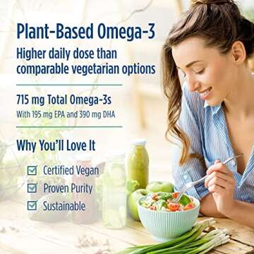 Nordic Naturals Algae Omega - 120 Soft Gels - 715 mg Omega-3 - Certified Vegan Algae Oil - Plant-Based EPA & DHA - Heart, Eye, Immune & Brain Health - Non-GMO - 60 Servings
