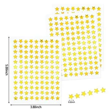 1080 Pcs 10 Sheets Tiny Gold Star Stickers, 0.3" Diameter Reward Stickers, Small Star Stickers for Reward Chart (10)