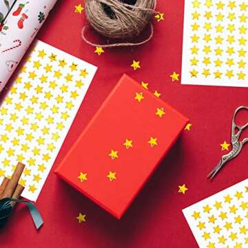 1080 Pcs 10 Sheets Tiny Gold Star Stickers, 0.3" Diameter Reward Stickers, Small Star Stickers for Reward Chart (10)