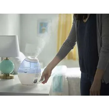 Vicks Mini Filter-Free Cool Mist Humidifier, Small Room, .5 Gallon Tank, Blue – Visible Humidifier for Bedrooms, Baby Nurseries and More, Works with VapoPads