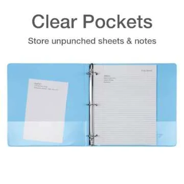 Cardinal 3 Ring Binders, Binders for School and Office, Durable 1.5 Inch, Round Rings, Holds 350 Sheets, ClearVue Presentation View, Non-Stick, Assorted Pastel Colors, 4 Pack (79552)