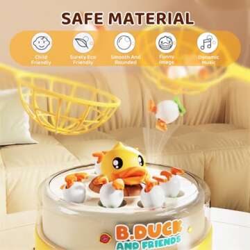 B.Duck Catch Duck Board Games Bounce Catching Music Games for Preschool Toddlers Kids Toys Popping U...