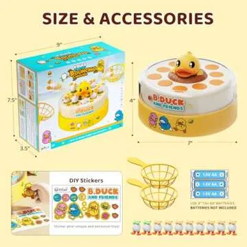 B.Duck Catch Duck Board Games Bounce Catching Music Games for Preschool Toddlers Kids Toys Popping Up Family Game Night Christmas Birthday Gifts Age 3-5 4-8 5-7