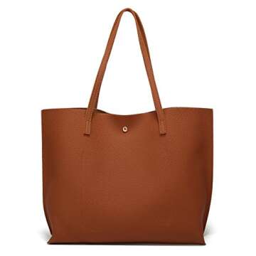 Chic Dreubea Women's Soft Faux Leather Tote Bag